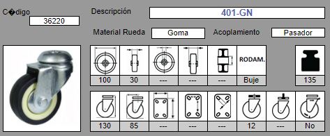 RUEDA GIRAT. AFO 401/100 - GOMA 2