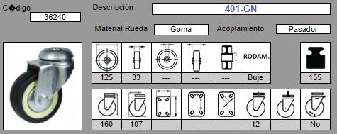 RUEDA GIRAT. AFO 401/125 - GOMA 2
