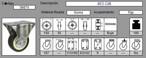 RUEDA GIRAT. AFO 403/150 - GOMA 2