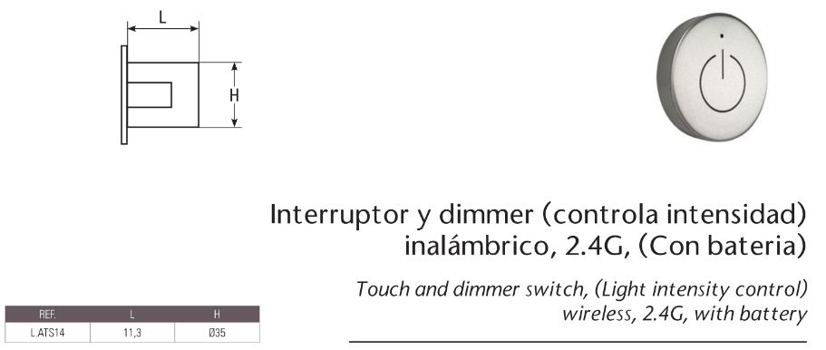 INTERRUPTOR DIMMER INALAMBRICO 2