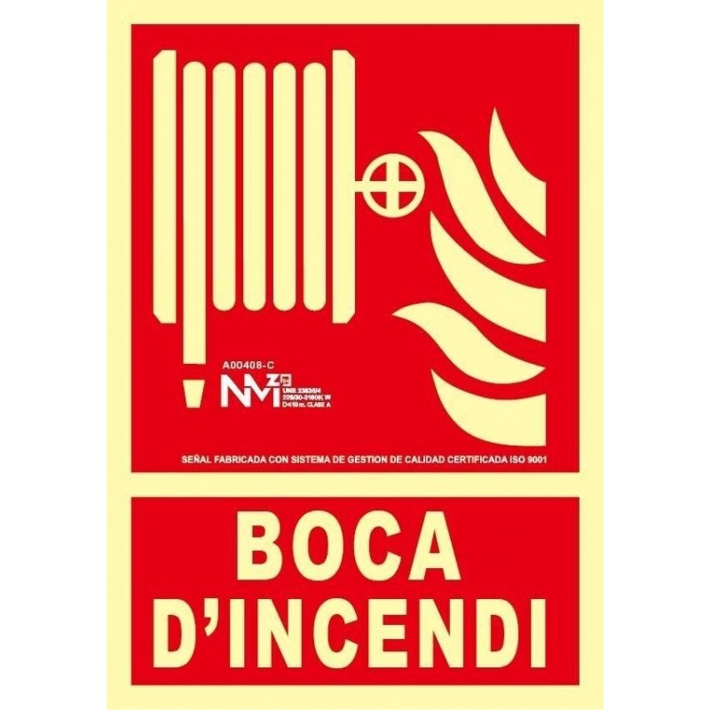 SENAL BOCA INCENDI  PVC 0.7MM 210X300