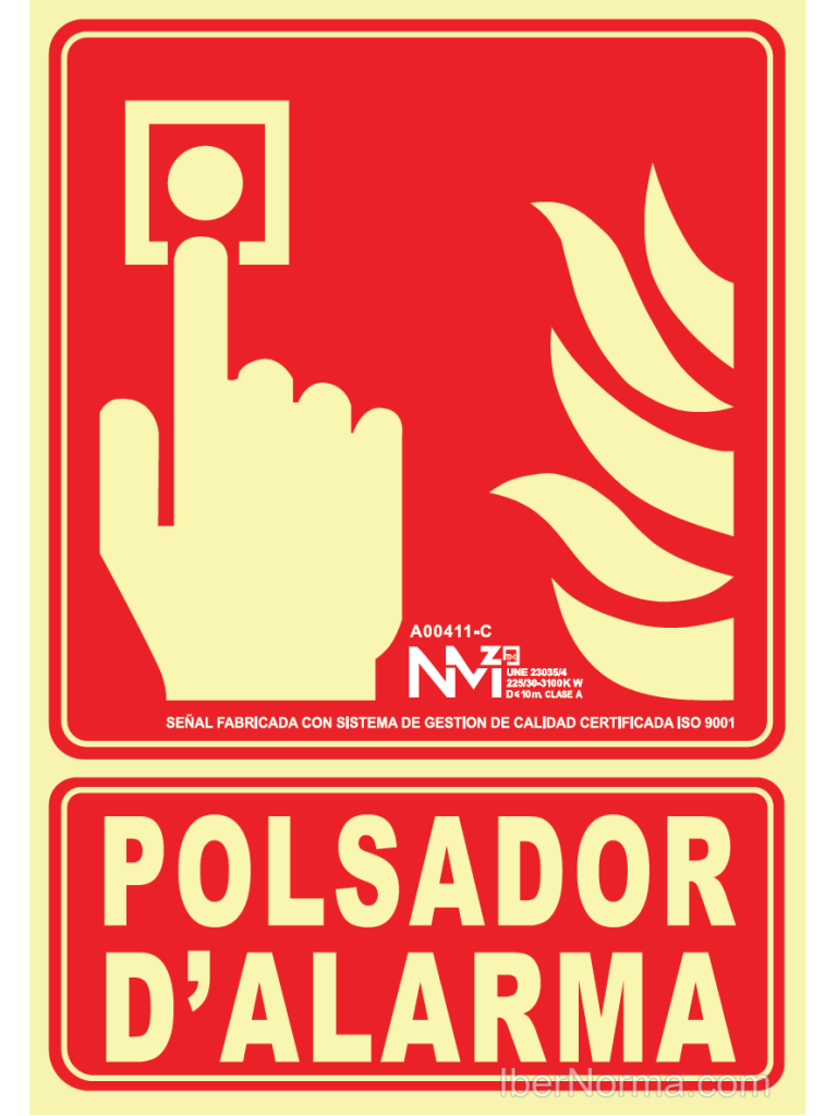 SENAL POLSADOR ALARMA PVC 0.7  210X300