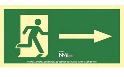 SENAL EVACUACION FLECHA DERECHA PVC