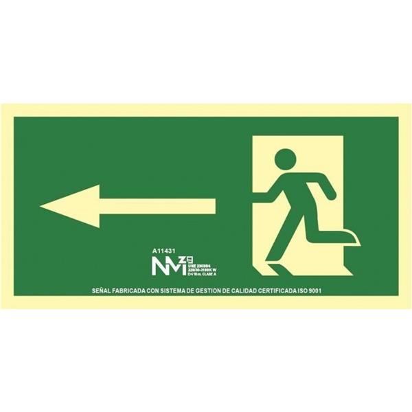 SENAL EVACUACION FLECHA IZQUIERDA PVC