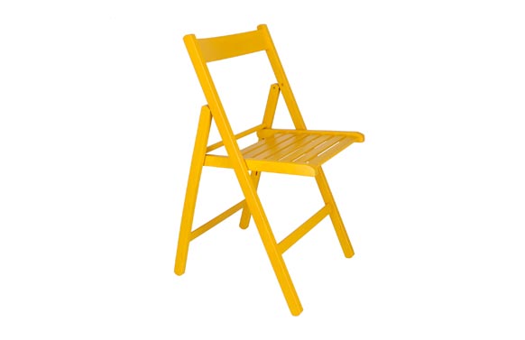 SILLA PLEGABLE DE MADERA  AMARILLA