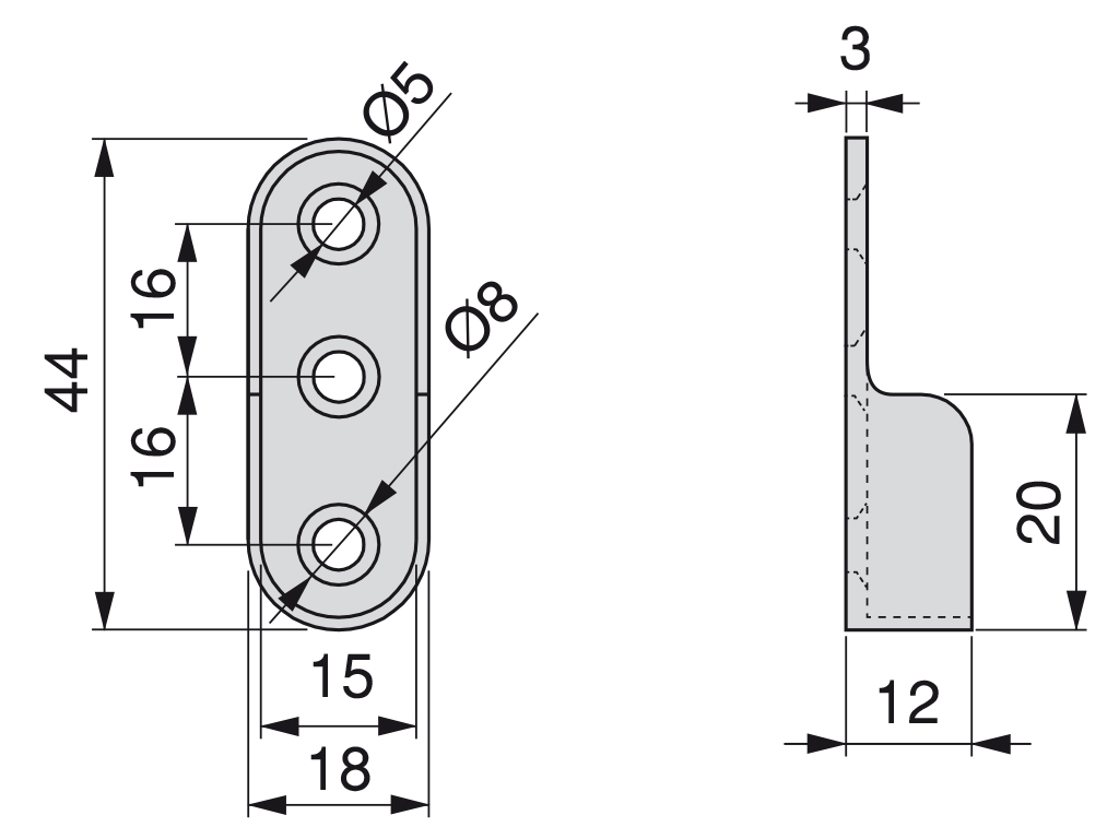 SOPORTE TUBO ARMARIO OVAL LATERAL NIQUEL  25 X 15 MM 4222001C 2