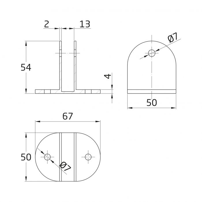 SOPORTE  MOD.111 INOX     COD.8206 2