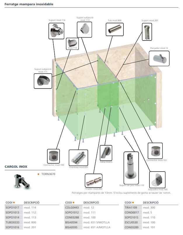 SOPORTE MOD.201 INOX      COD.12622 2