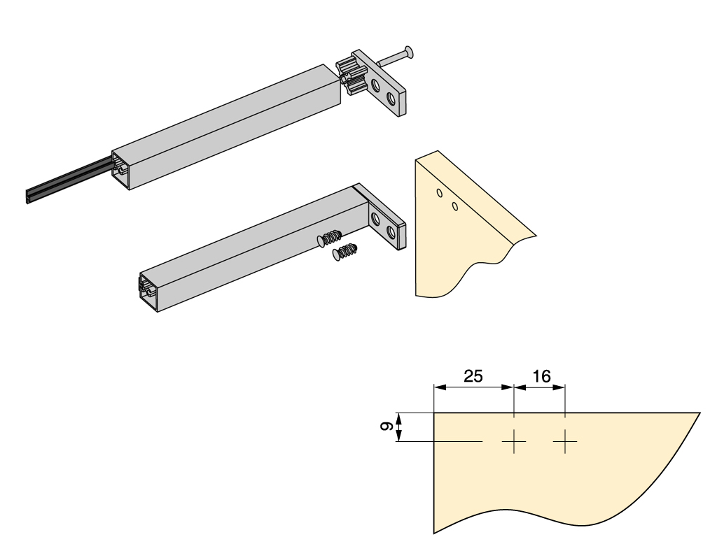 SOPORTE CIERRE MODULO M-120 + SOPORTES 5