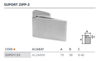 SOPORTE ZIPP-3  RF.6348625  ALUMIN (UND) 2