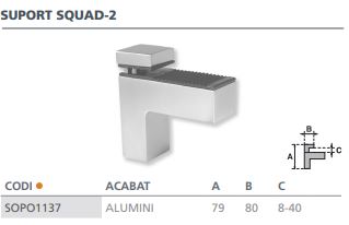 SOPORTE SQUAD-2 RF.4009125  ALUMIN (UND) 2