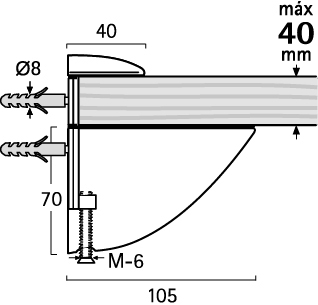 SOPORTE REGULABLE REF.1053 CROMO MATE 2