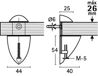 SOPORTE REGULABLE REF.2047 CROMO MATE 2U 2