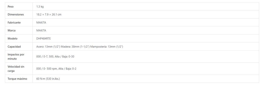 TALADRO COMBINADO 18V 5.0AH   DHP484RTE 2