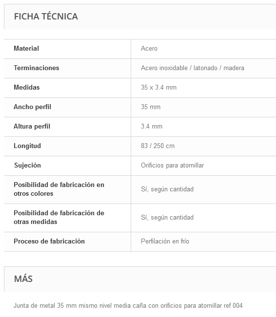 TAPAJ. INOX MOQUETA ATORN.B01004/250CMS 2