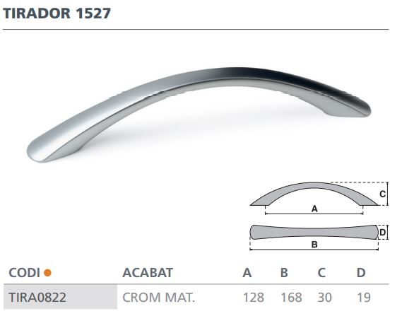 TIRADOR CROMO MATE 1527 (128MM) 2