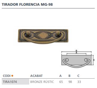 TIRADOR PLACA  97X33 FLOREN.LG192309779 2