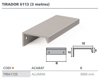 TIRADOR 6113.3000 DE 300 CM ANON.ALUMINI 2