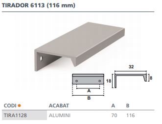 TIRADOR MUEBLE 15X18X30MM ALUMINIO 7-6113.116.63 2