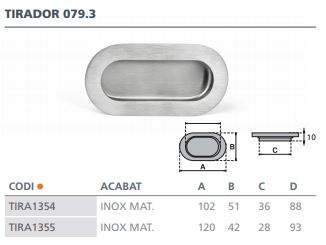 TIRADOR INOX MATE 079.3 150X54   4985202 2