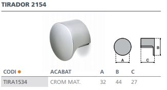 TIRADOR CROMO MATE 2154 ( 32MM)  6184001 2