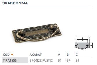 TIRADOR BRON. RUST.1744 ( 64MM)  6445501 2