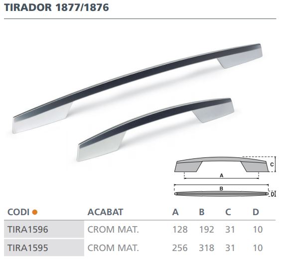 TIRADOR CROMO MATE 1876 (256MM)  6614001 2