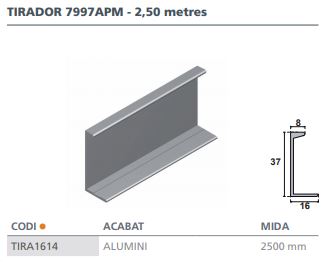 TIRADOR ALUMINIO 37 X 16(2,5MT) 7997APM 2