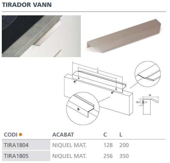 TIRADOR VIEFE VANN  0375256L04 NIQ. MATE 4