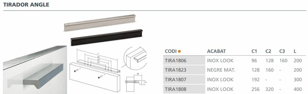 TIRADOR VIEFE ANGLE 0077192L24 INOX LOOK 5