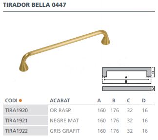 TIRADOR VIEFE BELLA 0447160ZM2 NEGRO MAT 3