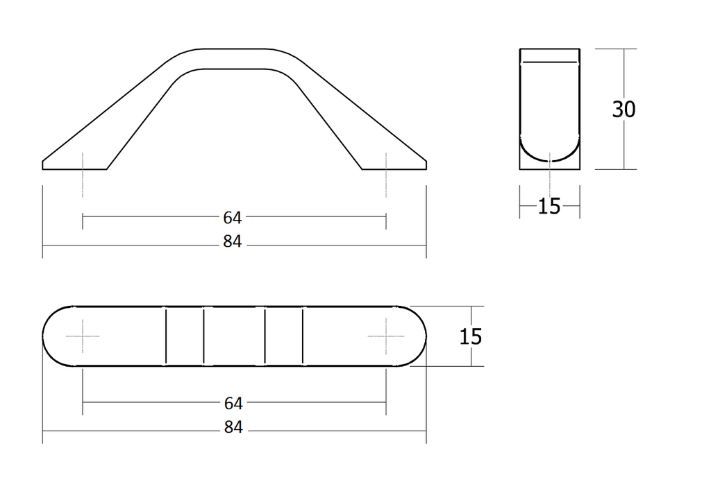 TIRADOR VIEFE DROPP 0696064LM2 NEGRO MAT 2