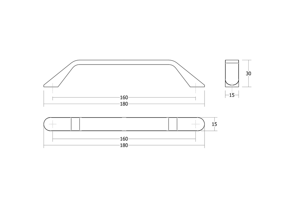 TIRADOR VIEFE DROPP 0696160LM2 NEGRO MAT 2
