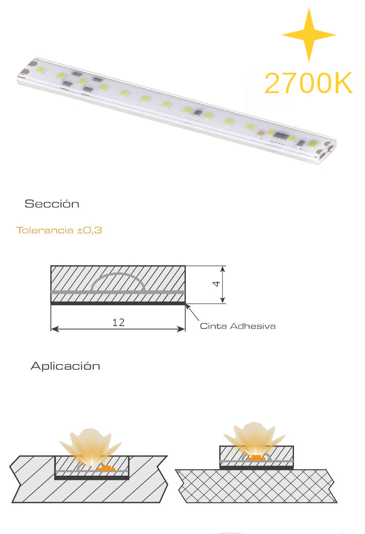 TIRA LED NIKOLA 2700K 230V      MTS.