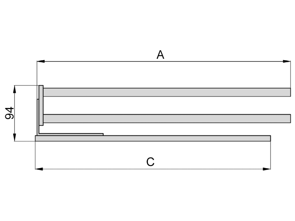 TOALLERO 310MM ALUMINIO TO31017 2 BARRAS 3