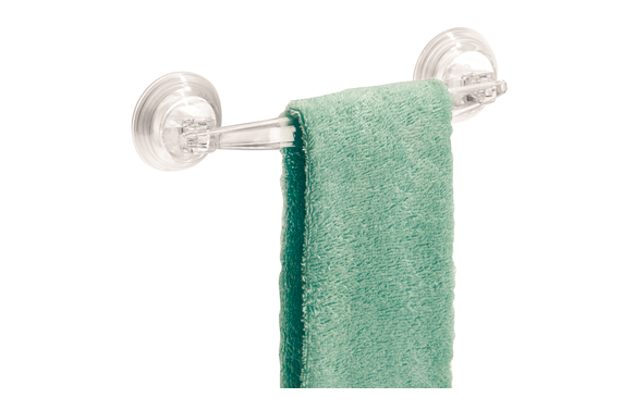 TOALLERO BARRA TRANSPARENTCON VENTOSA 28