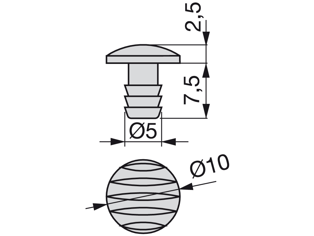 TOPE ENCASTE ELATICO 10X5 (9017320)TRANS 2