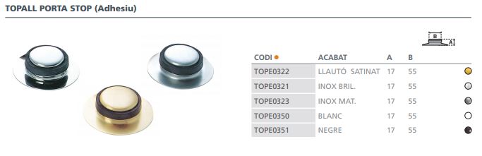 TOPE PUERTA STOP ADH.INOX MAT1815202 2