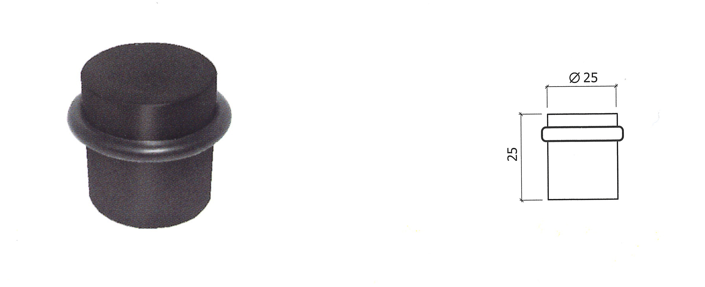 TOPE PUERTA 826-25 NEGRO DISPLAY C/TORNI