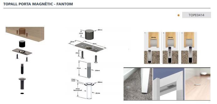 TOPE PUERTA FANTOM INOX MATE 8