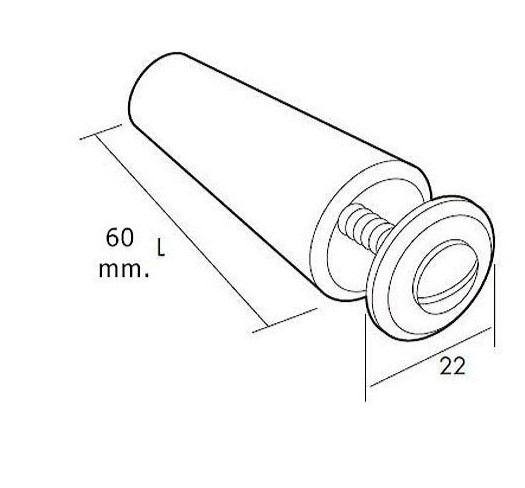 TOPE PERSIANA C/TORNILLO 60MM GRIS 2