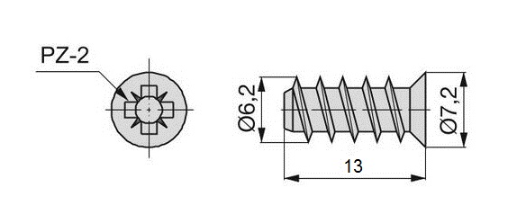 TORNILLO EURO 6,2X13 C/P D7.2NI 5123707 2