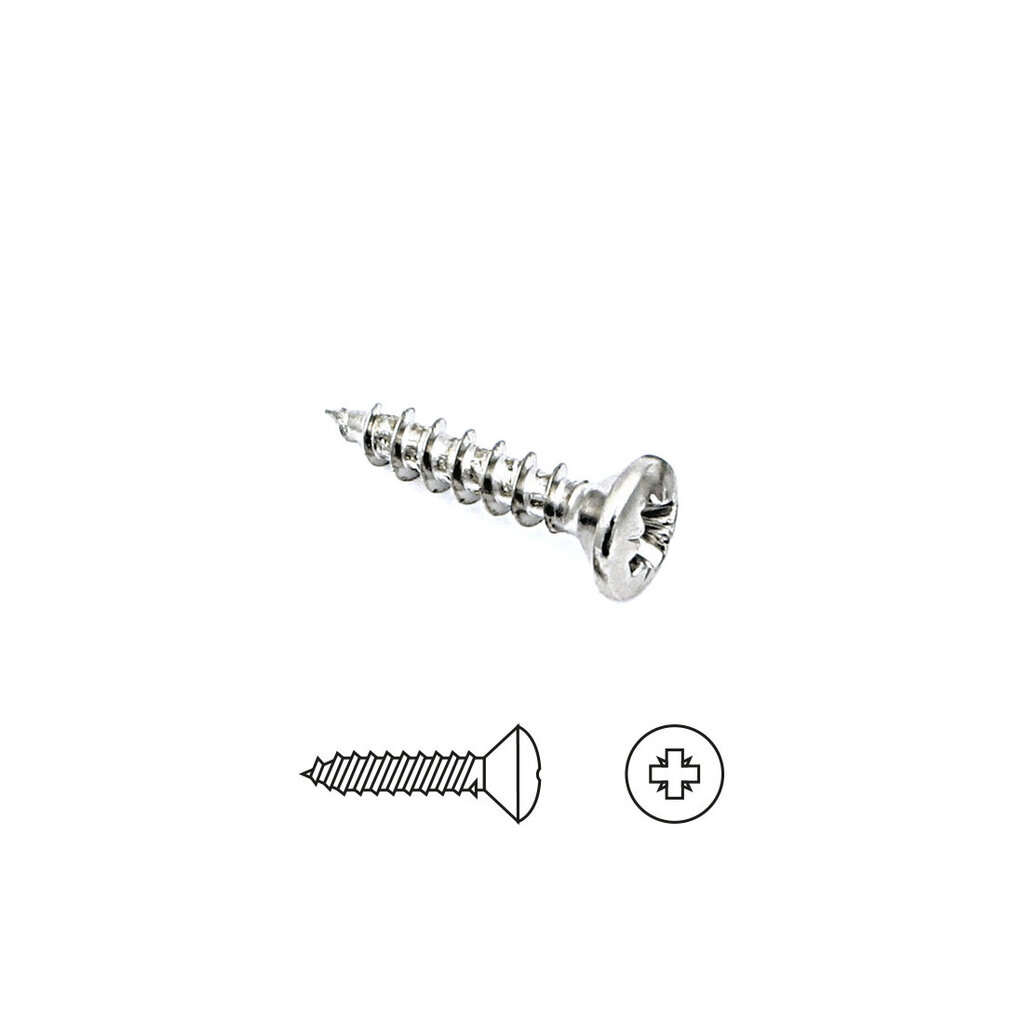 TORNILLO MADERA CABEZA GOTA SEBO POZI NIQUEL 3,5 X 16 (19) 1000 UDS 241030350165 2