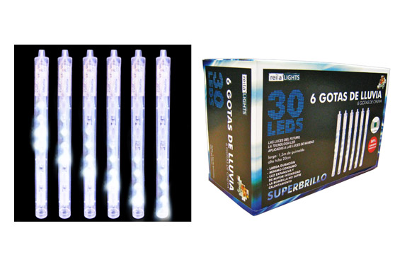 TUBOS LED EFECTO CAIDA 6UD20CM X 1,5M BL
