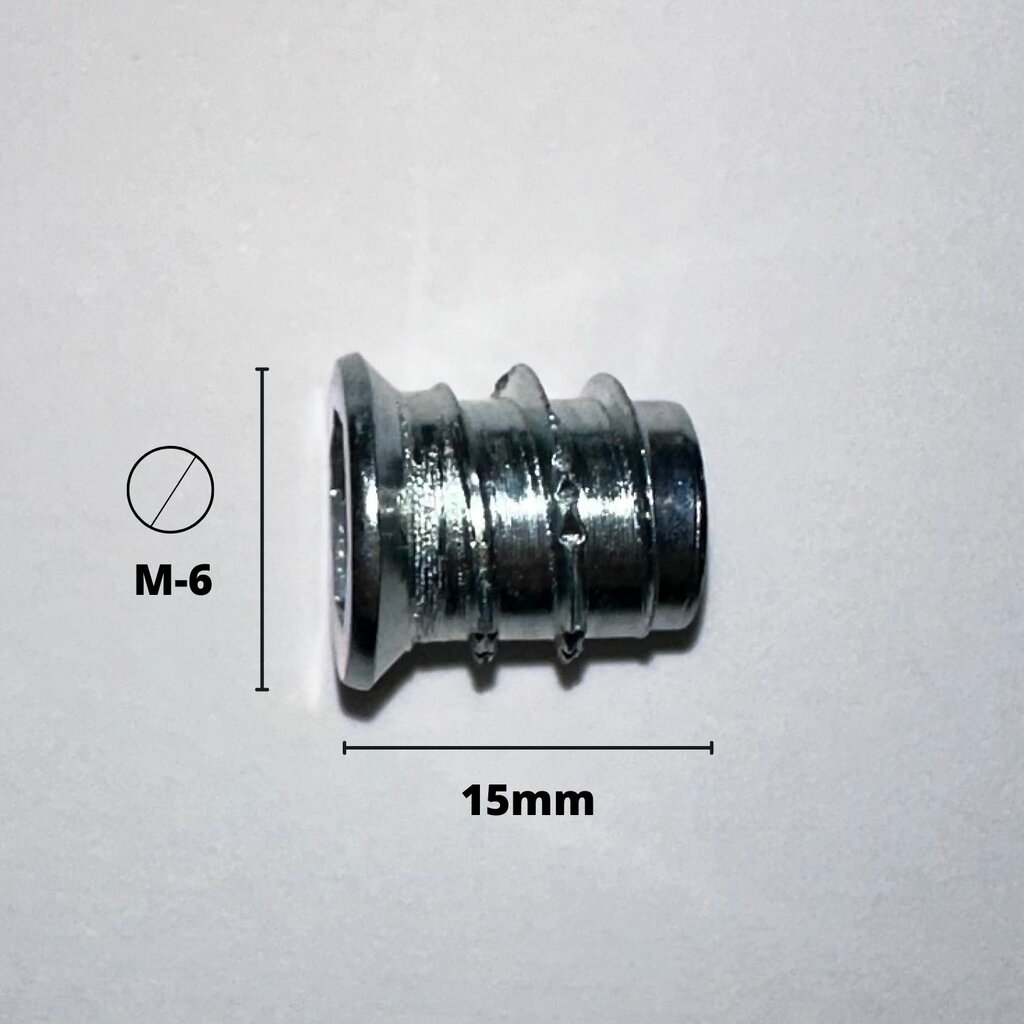 TUERCA METALICA M-6X15 ZINCADO AVELL.
