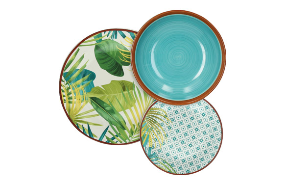 VAJILLA PORCELANA STONEWARJUNGLE MIX