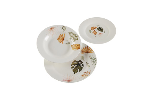 VAJILLA PORCELANA 18 PZAS ROXANNE HOJAS 22120056 1
