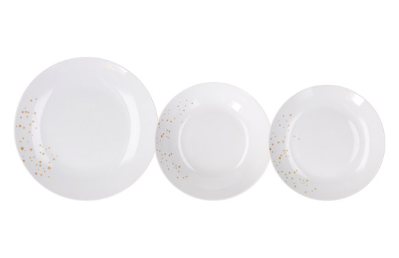 VAJILLA PROCELANA DECORADAESTRELLAS ORO