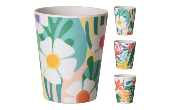 VASO MELAMINA DECORADO    é8 X 10 CM - S