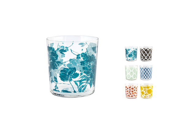 VASO AGUA VIDRIO DECORADO 35 CL - SURTID